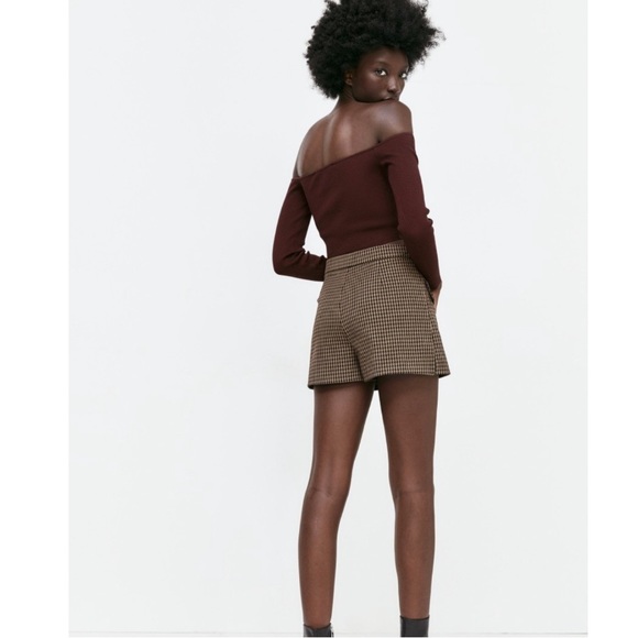Zara houndstooth brown skort || YKCLOSET - Picture 5 of 10